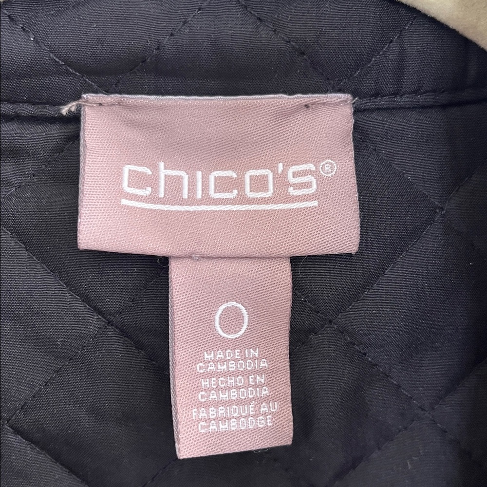 Chicos black quilted jacket size 0 or small - Picture 4 of 15